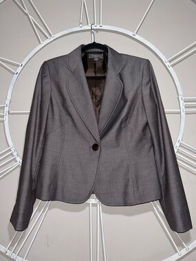 Liz Claiborne Women's Tailored Gray Single-Button Blazer